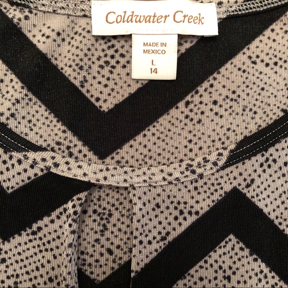 Coldwater Creek black & Gray Top size L - Picture 3 of 4